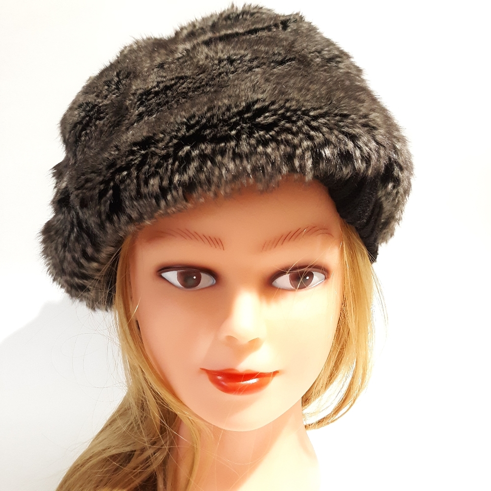 Faux fur knit hat